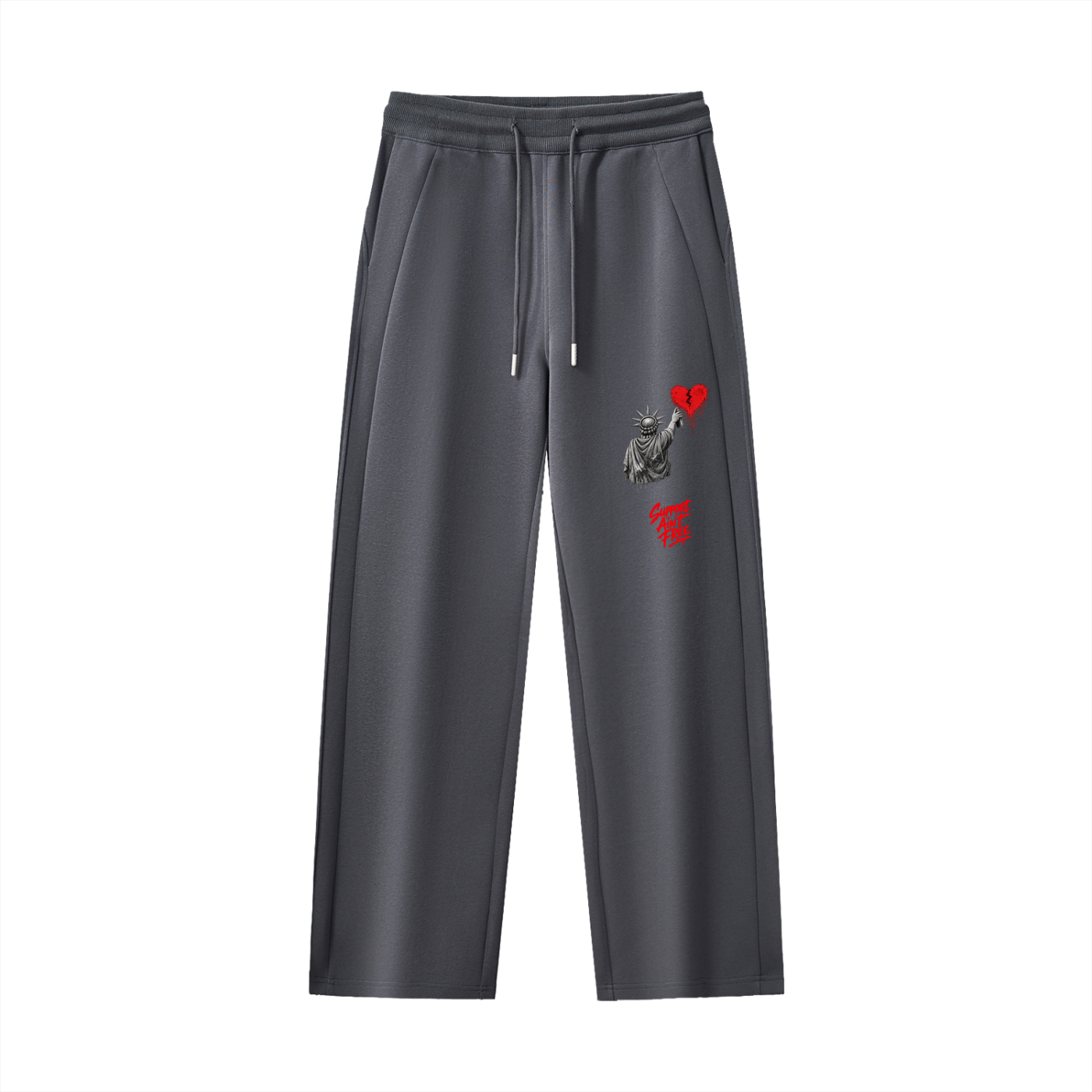 Essential Drawstring Straight-Leg Sweatpants Liberty Support Ain’t Free Red
