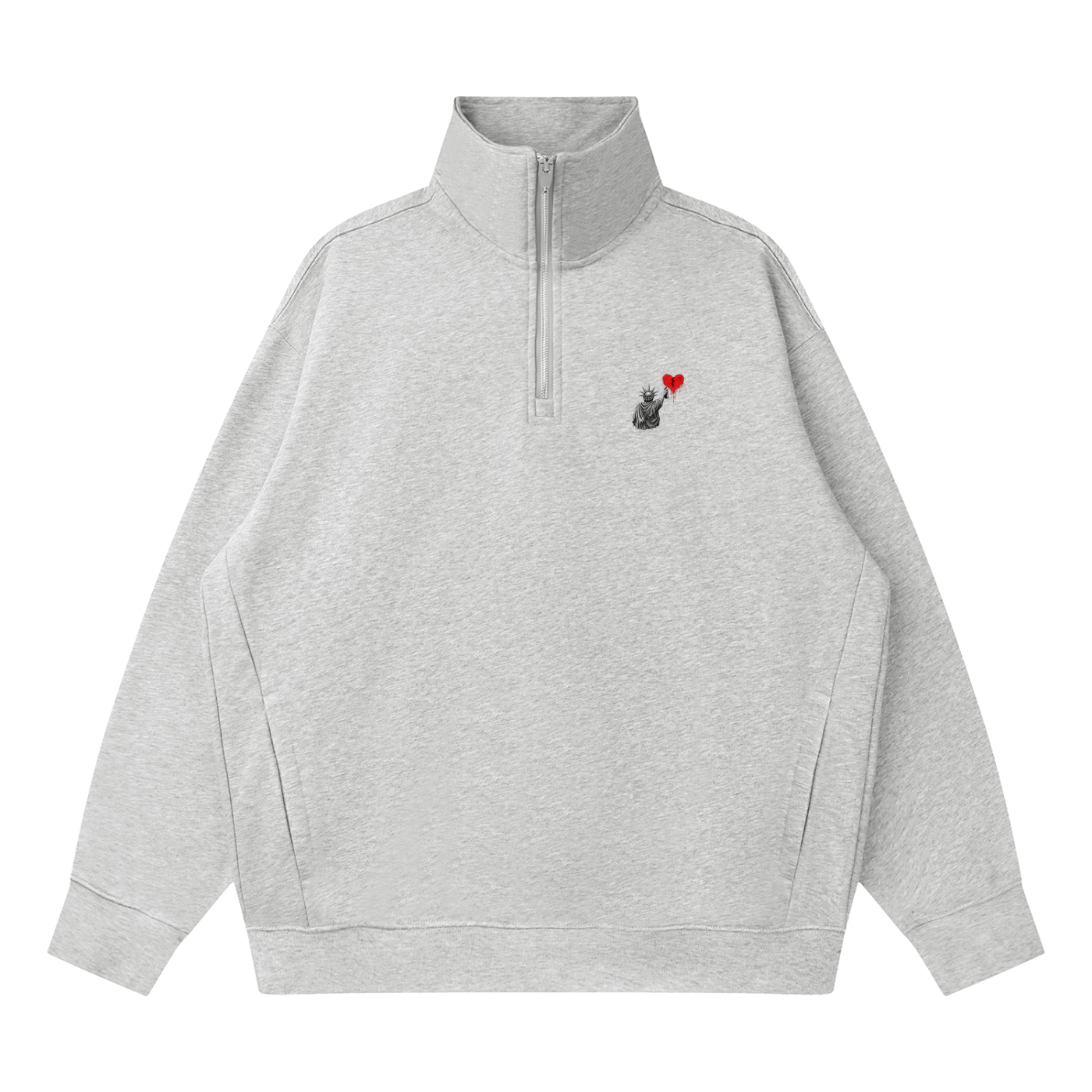 Quarter-Zip Drop Shoulder Sweatshirt Liberty Smallest