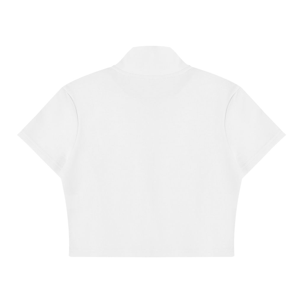 Women's Cropped Full Zip Short Sleeve T-Shirt Liberty