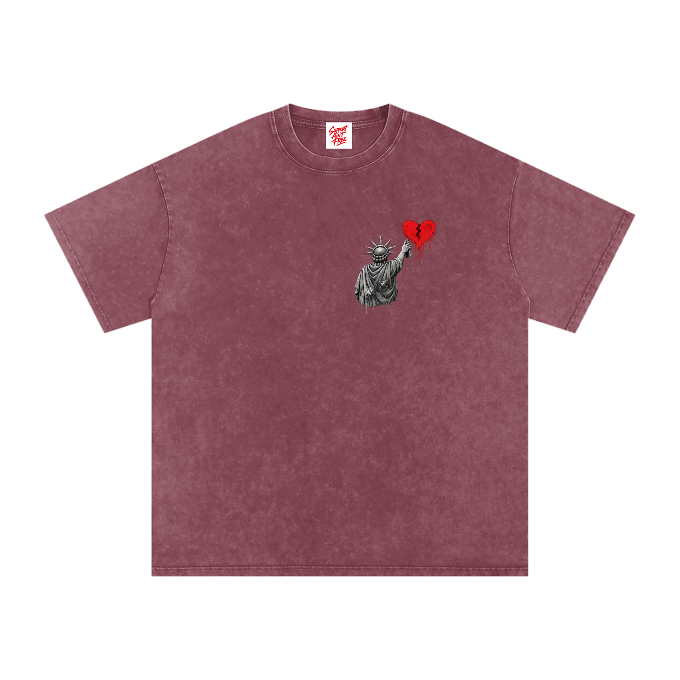Snow Washed Oversized Cotton T-Shirt Liberty Small