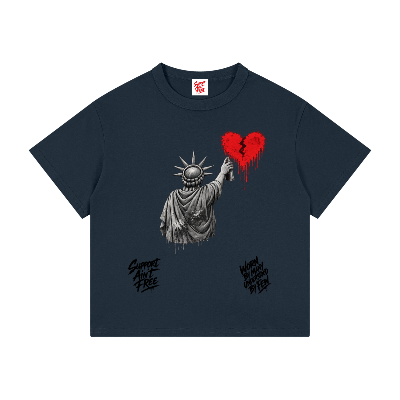 Kid's Loose Fit Drop Shoulder T-Shirt New Black