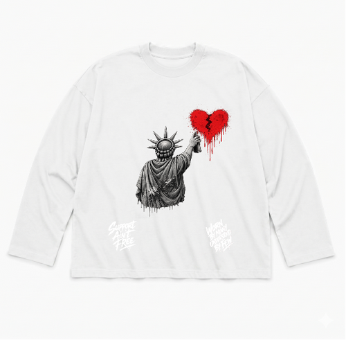 7.5oz Max Heavyweight Oversized Long Sleeve Front Only White