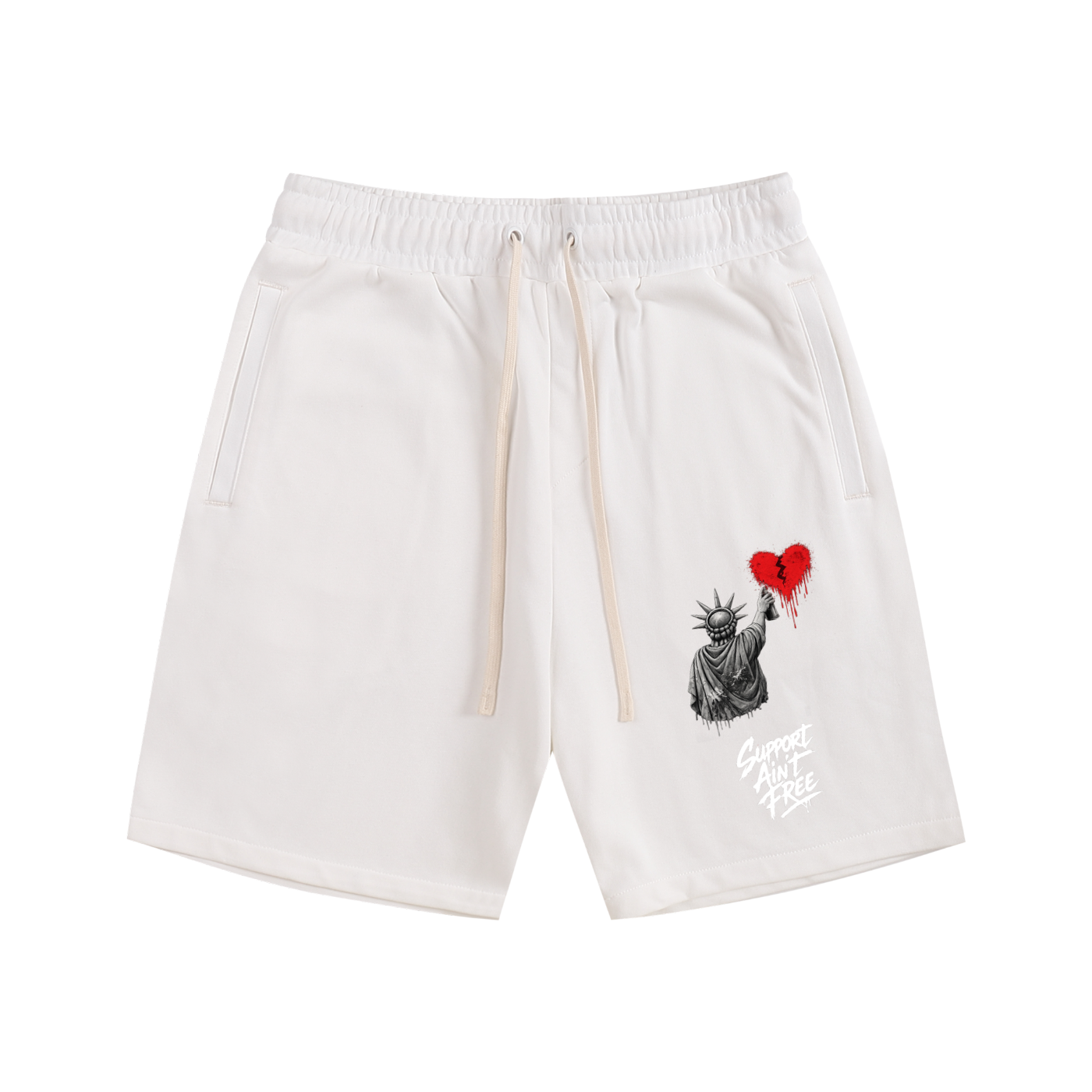 Essential Cotton Shorts Liberty Support Ain’t Free White