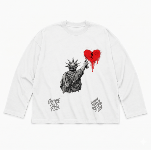 7.5oz Max Heavyweight Oversized Long Sleeve Front Only Grey