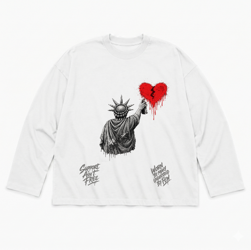 7.5oz Max Heavyweight Oversized Long Sleeve Front Only Grey