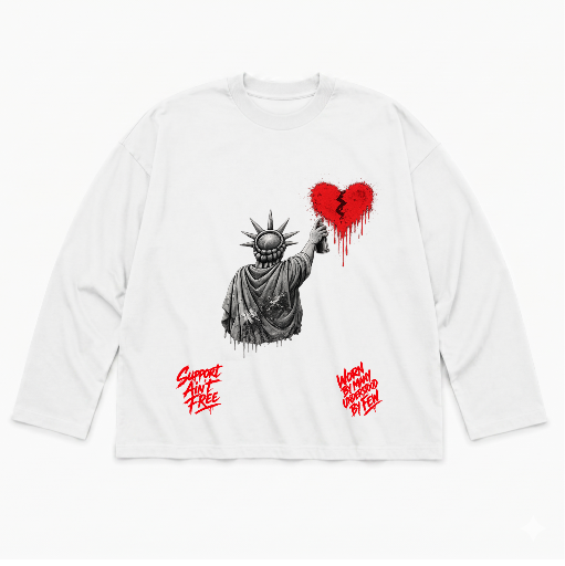 7.5oz Max Heavyweight Oversized Long Sleeve Front Only Red
