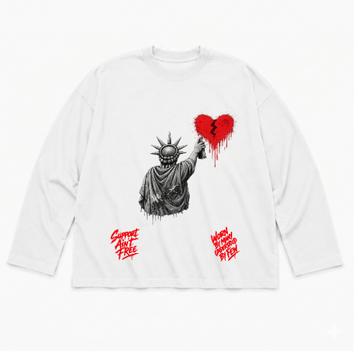 7.5oz Max Heavyweight Oversized Long Sleeve Front Only Red