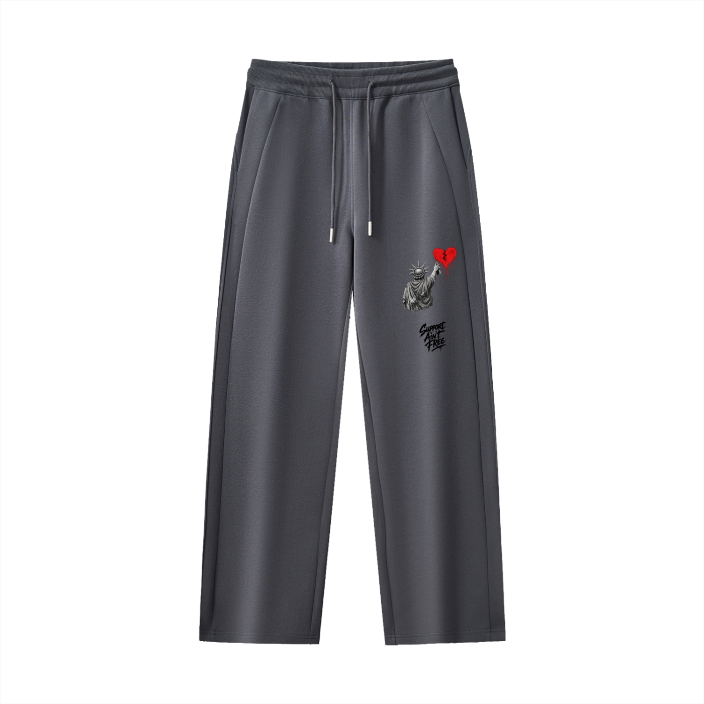 Essential Drawstring Straight-Leg Sweatpants Liberty Support Ain’t Free Black