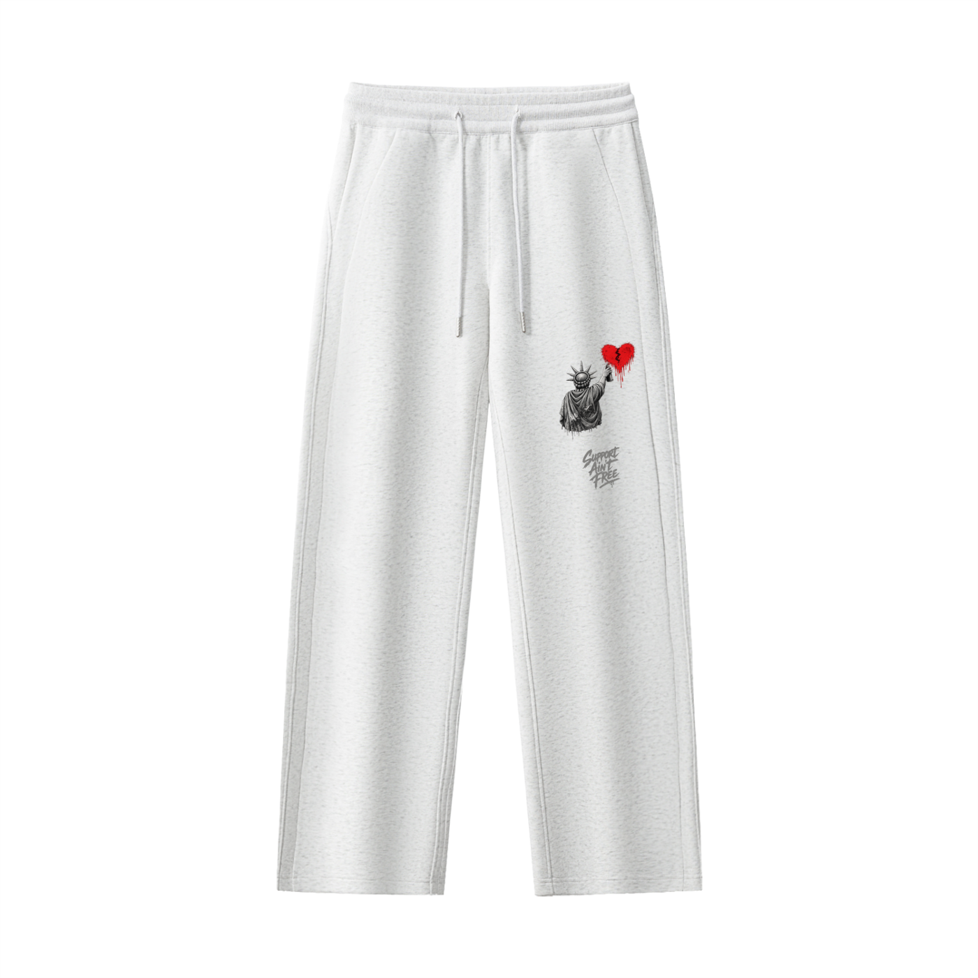 Essential Drawstring Straight-Leg Sweatpants Liberty Support Ain’t Free Grey