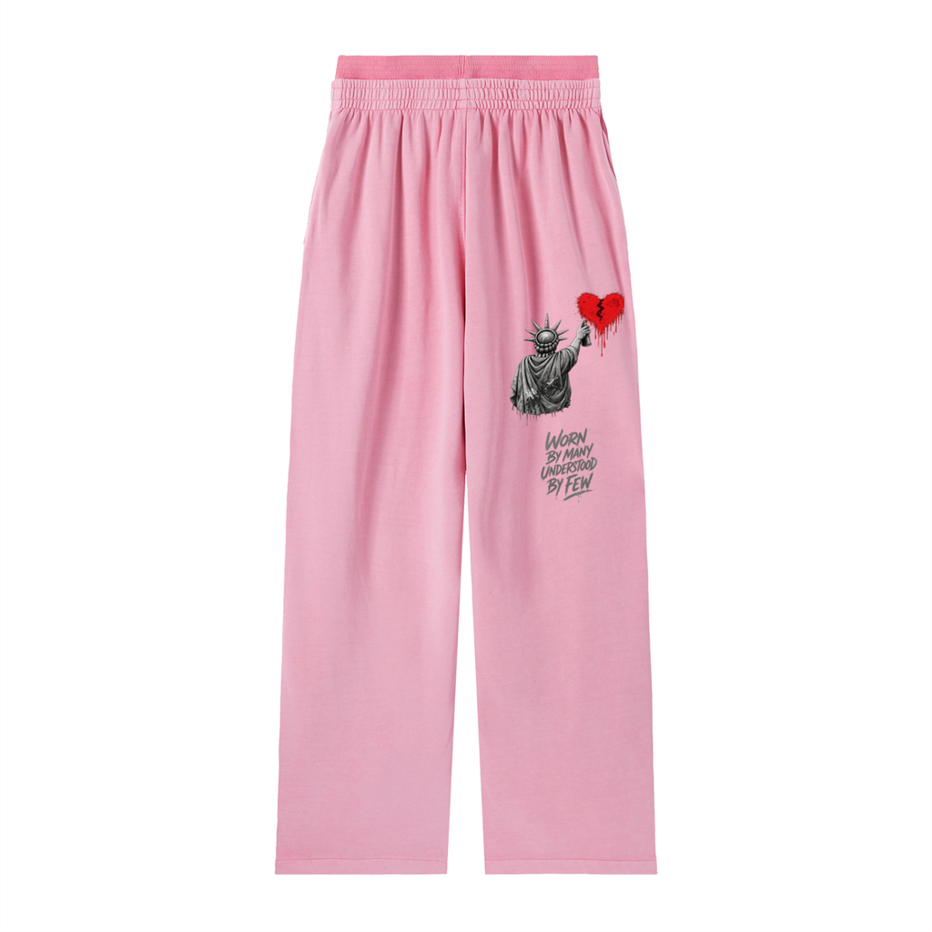 Vintage Washed Waist Pants Liberty Worn By Many Understood By Few Grey