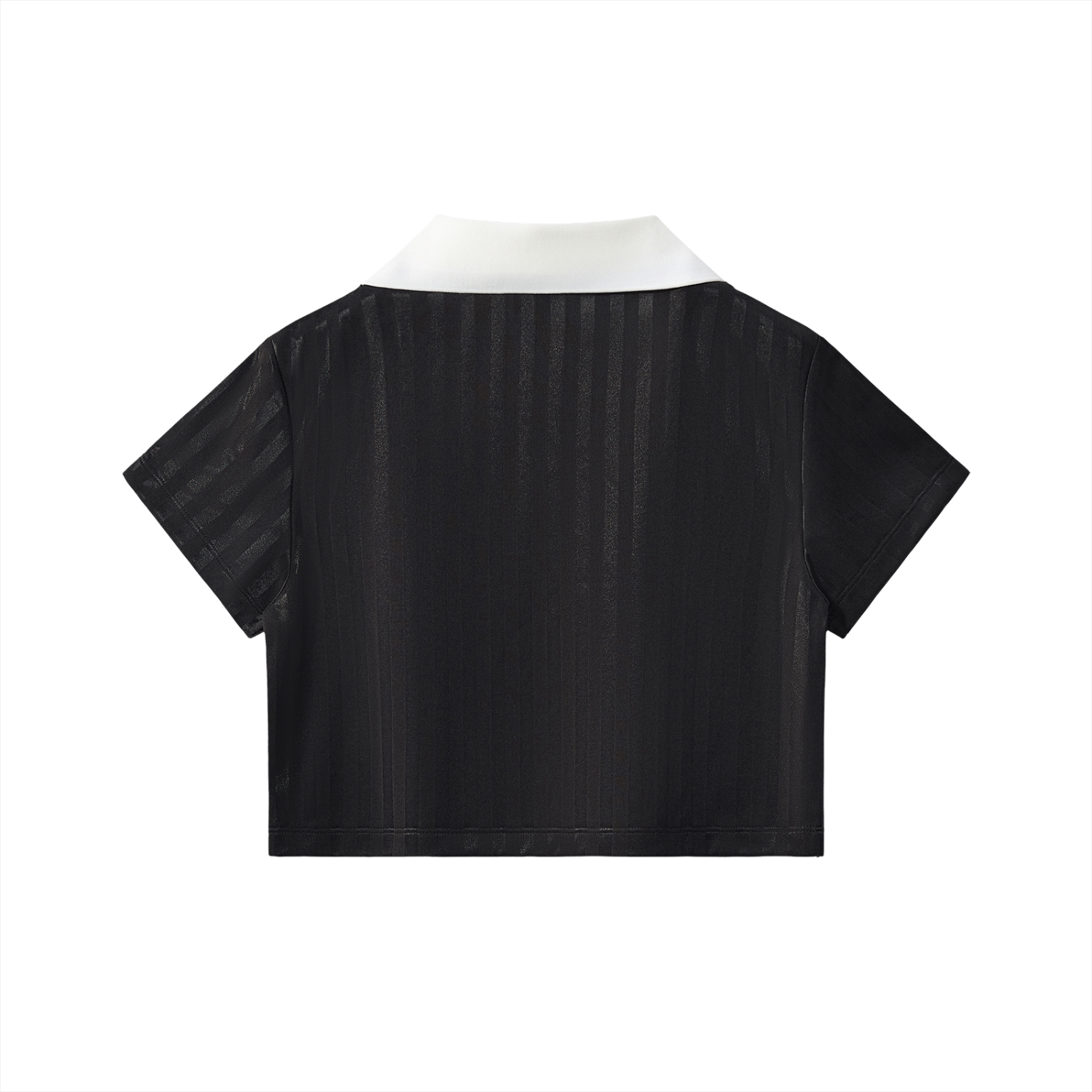 Contrast Collar Striped Cropped Jersey Liberty