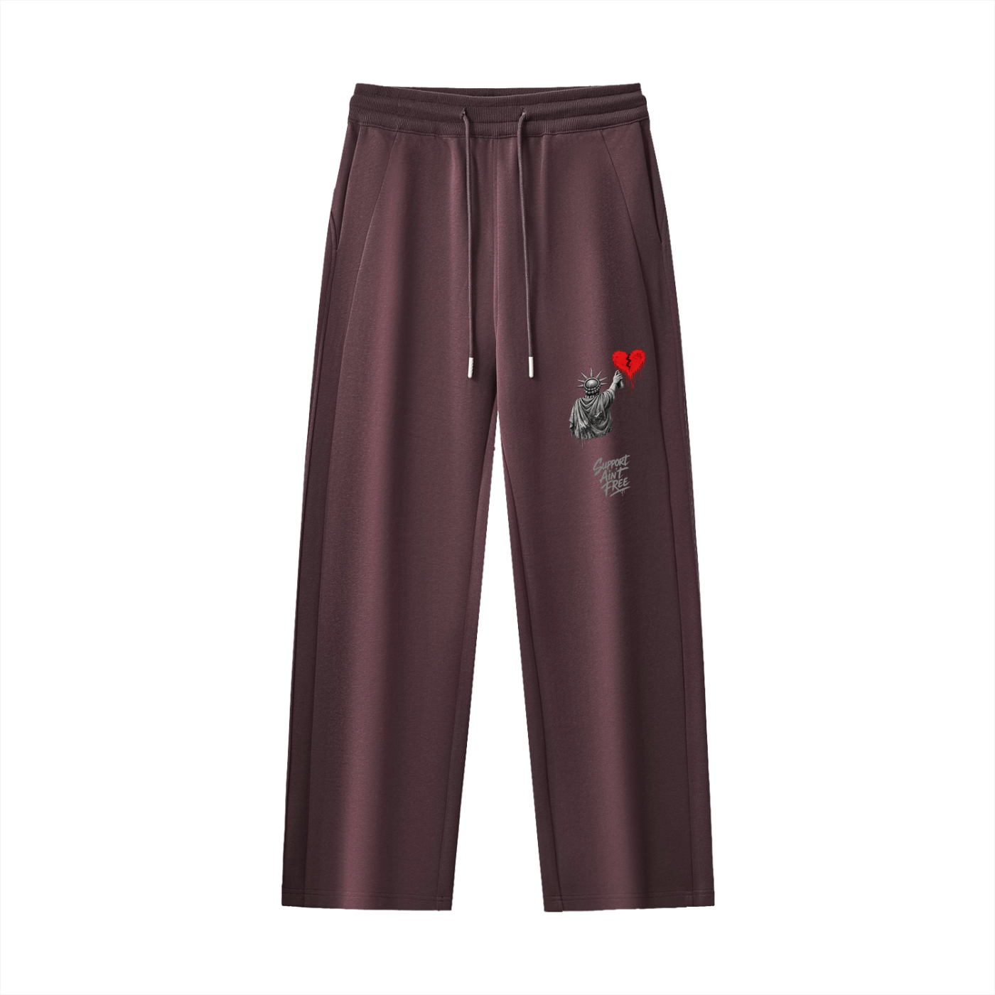 Essential Drawstring Straight-Leg Sweatpants Liberty Support Ain’t Free Grey