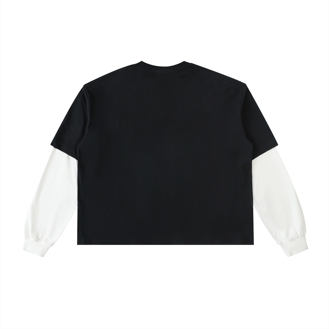 Layered Contrast Sleeve Cotton T-Shirt Liberty
