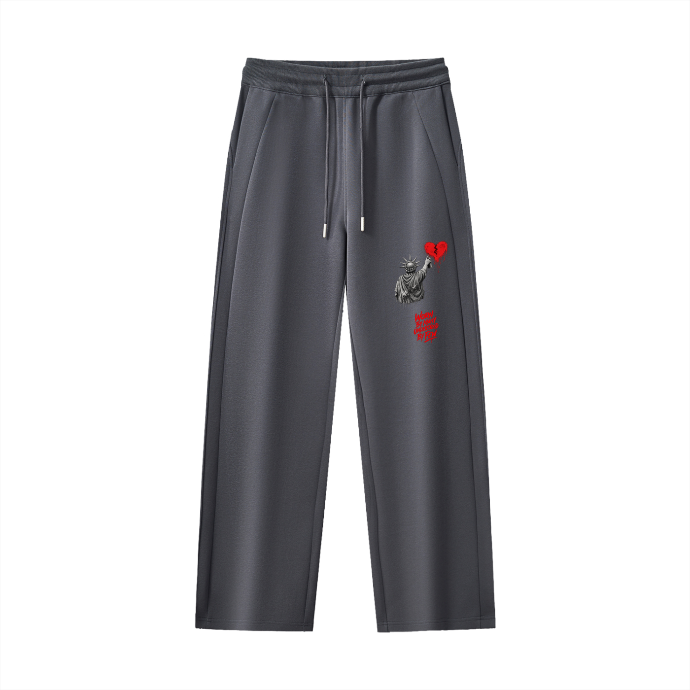 Essential Drawstring Straight-Leg Sweatpants Liberty Worn By Many Understood By Few Red