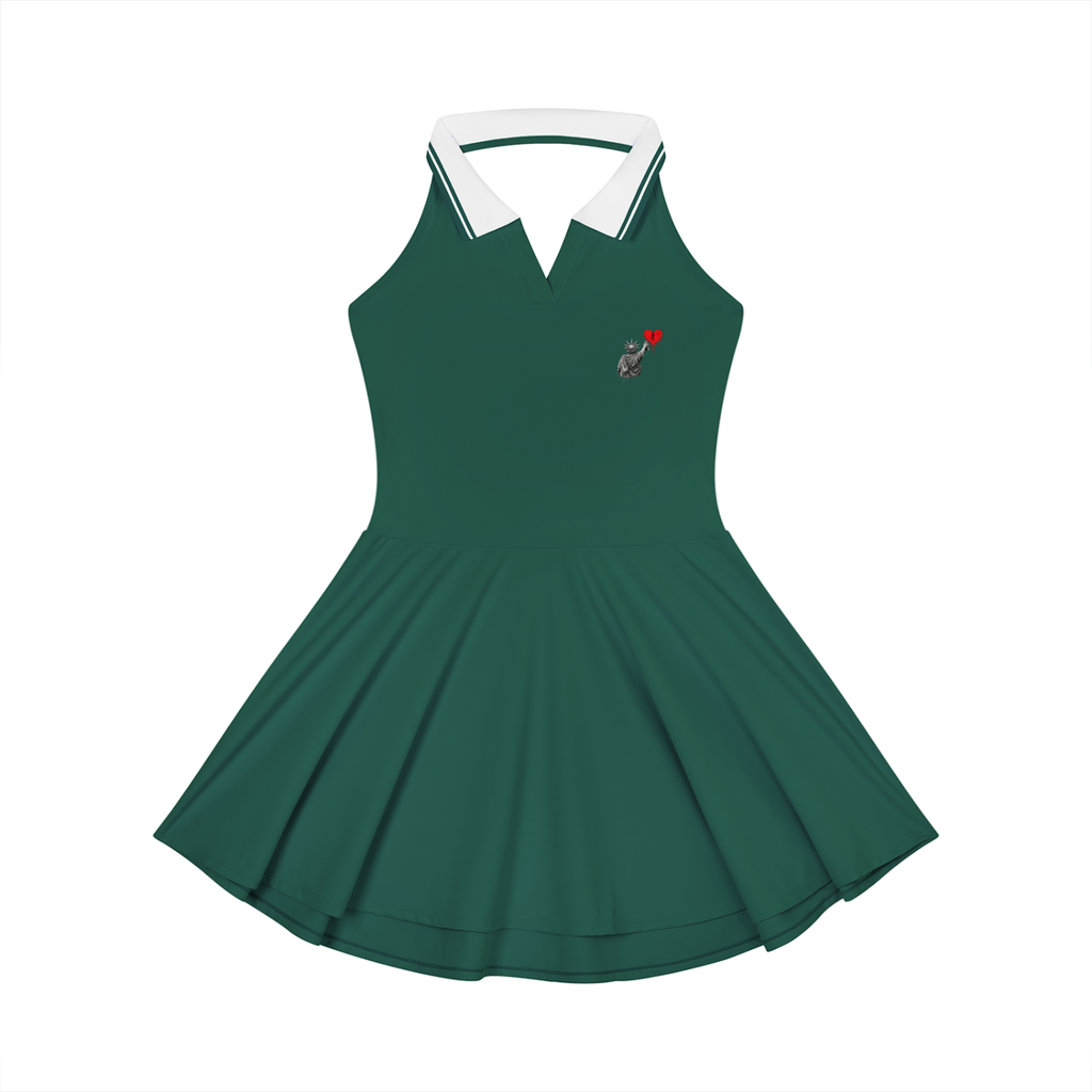 Women's Collared Halter A-Line Tennis Dress Liberty