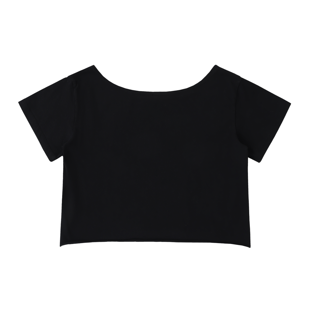 Off-Shoulder Rolled Hem Cotton T-Shirt Liberty