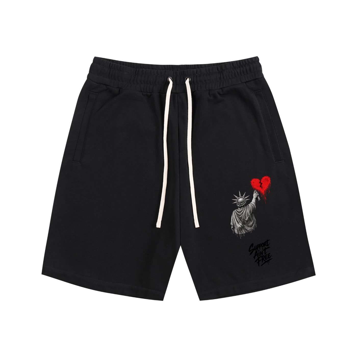 Essential Cotton Shorts Liberty Support Ain’t Free Black
