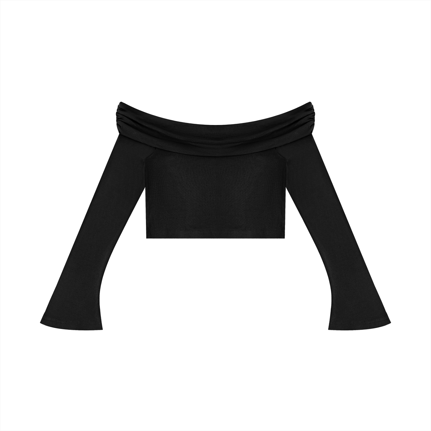 Women's Off-the-Shoulder Bell Sleeve Crop T-Shirt Liberty