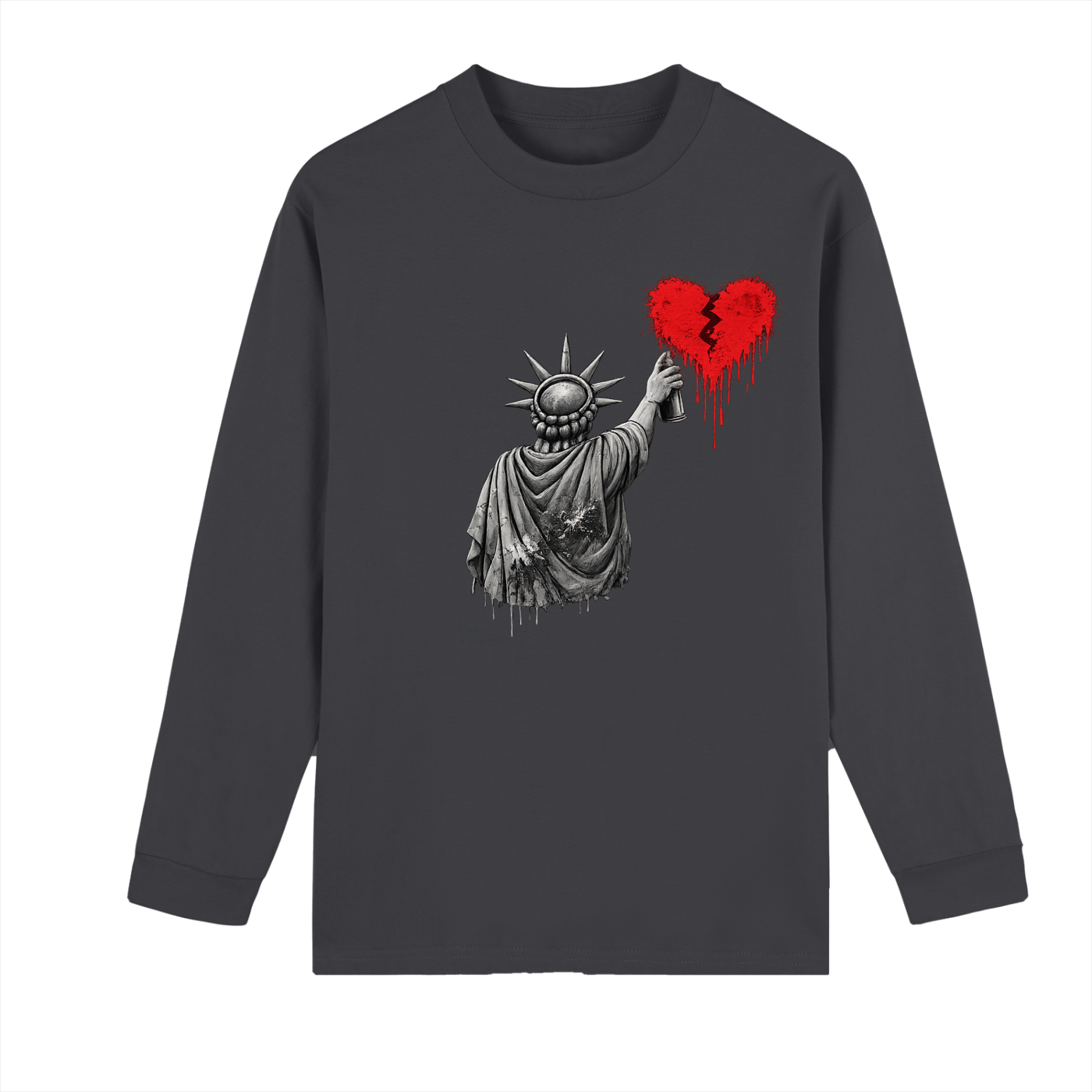 Crew Neck Drop Shoulder Long Sleeve Shirt Liberty Large