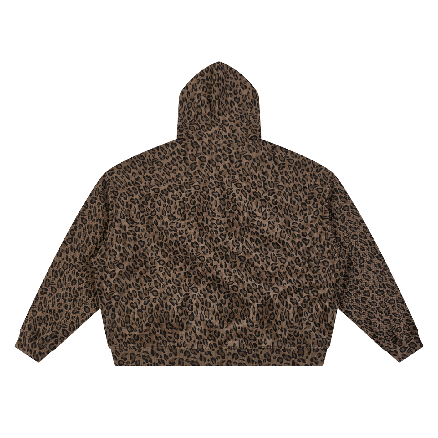 Unisex Leopard Print Waffle Full Zip Hoodie Liberty
