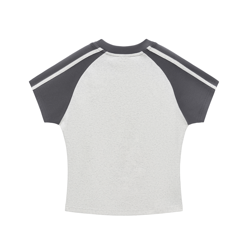 Contrast Stripes Bodycon Raglan  Sleeve T-Shirt Liberty