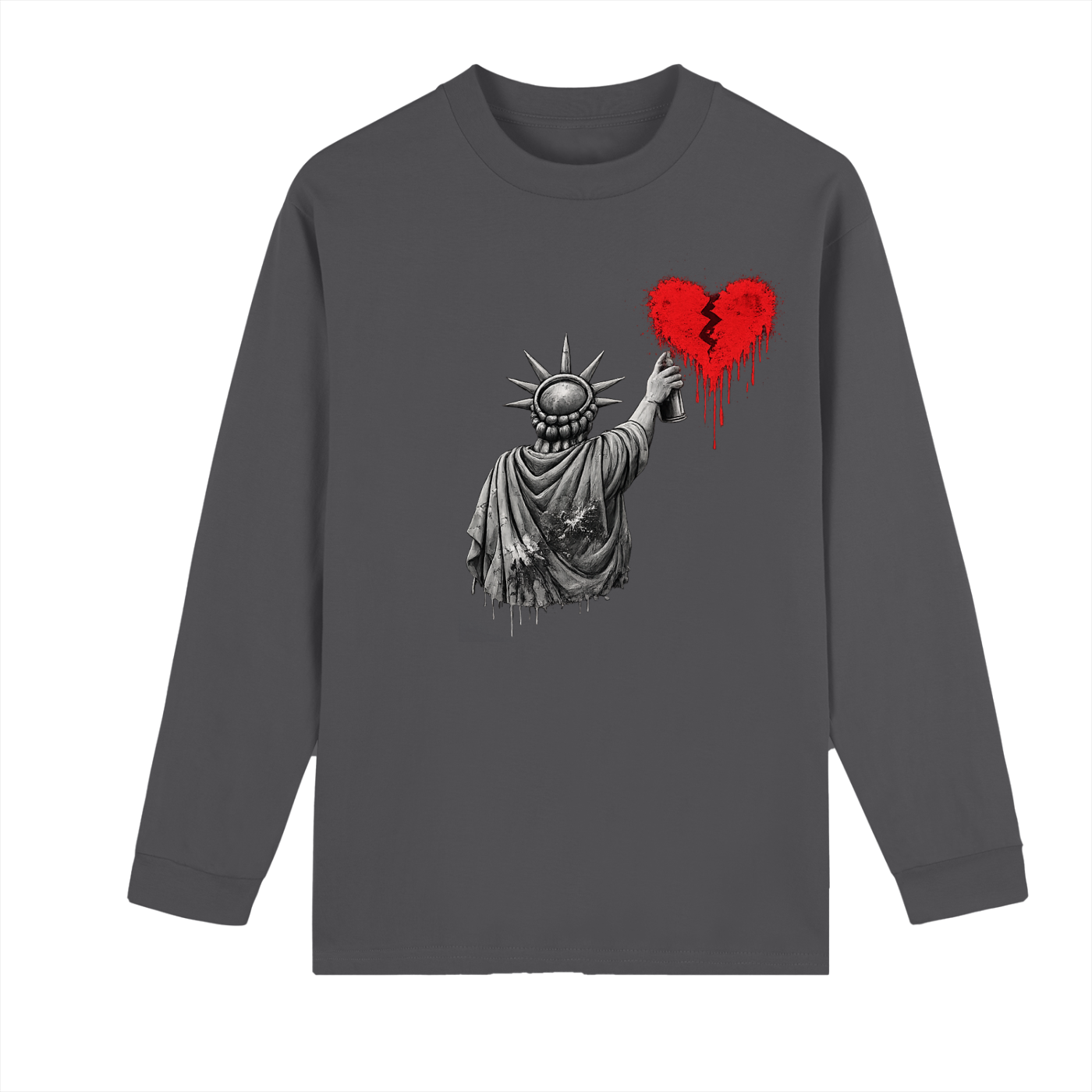 Crew Neck Drop Shoulder Long Sleeve Shirt Liberty Large
