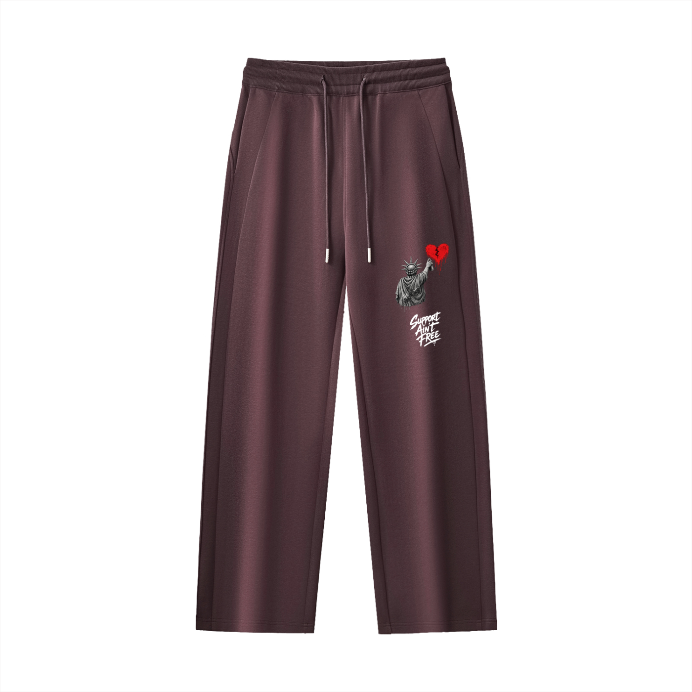 Essential Drawstring Straight-Leg Sweatpants Liberty Support Ain’t Free White