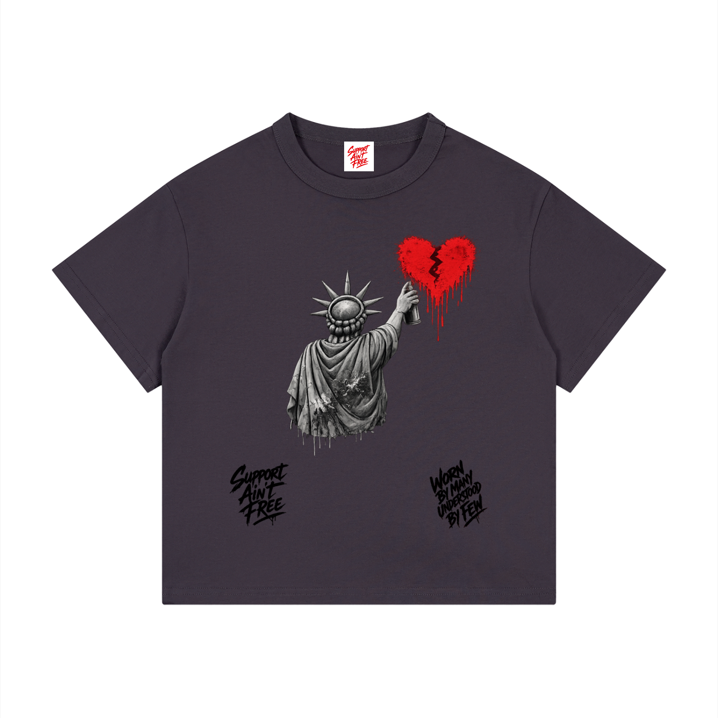 Kid's Loose Fit Drop Shoulder T-Shirt New Black