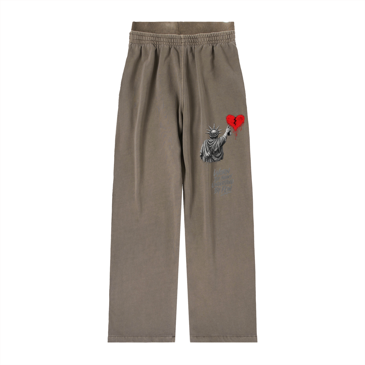 Vintage Washed Waist Pants Liberty Worn By Many Understood By Few Grey