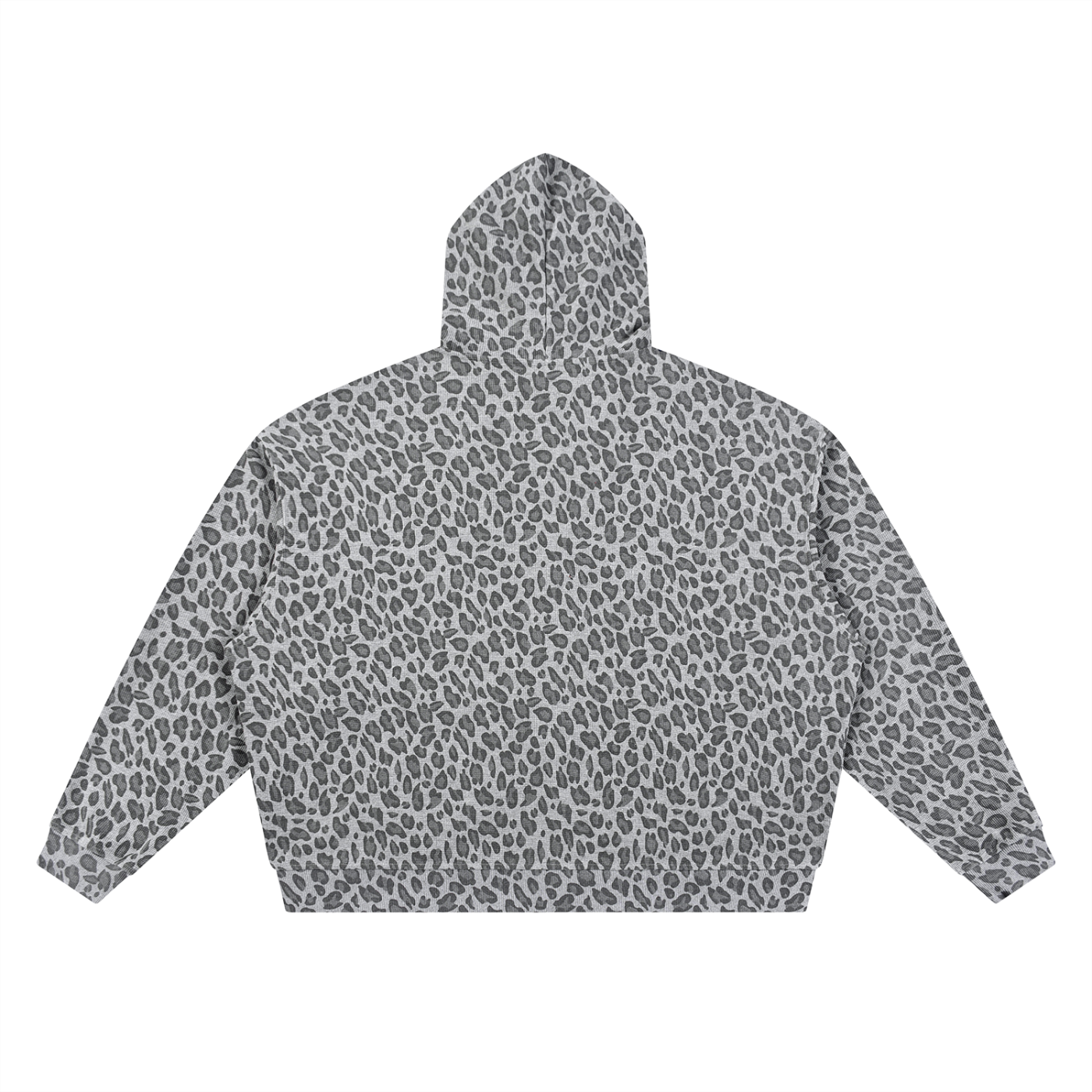 Unisex Leopard Print Waffle Full Zip Hoodie Liberty
