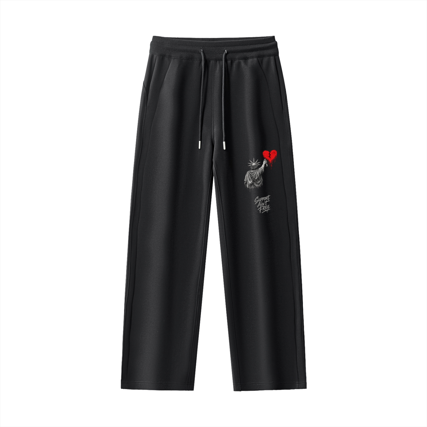 Essential Drawstring Straight-Leg Sweatpants Liberty Support Ain’t Free Grey