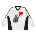 Color-Block V-Neck Long-Sleeve T-Shirt Liberty Biggest Heart