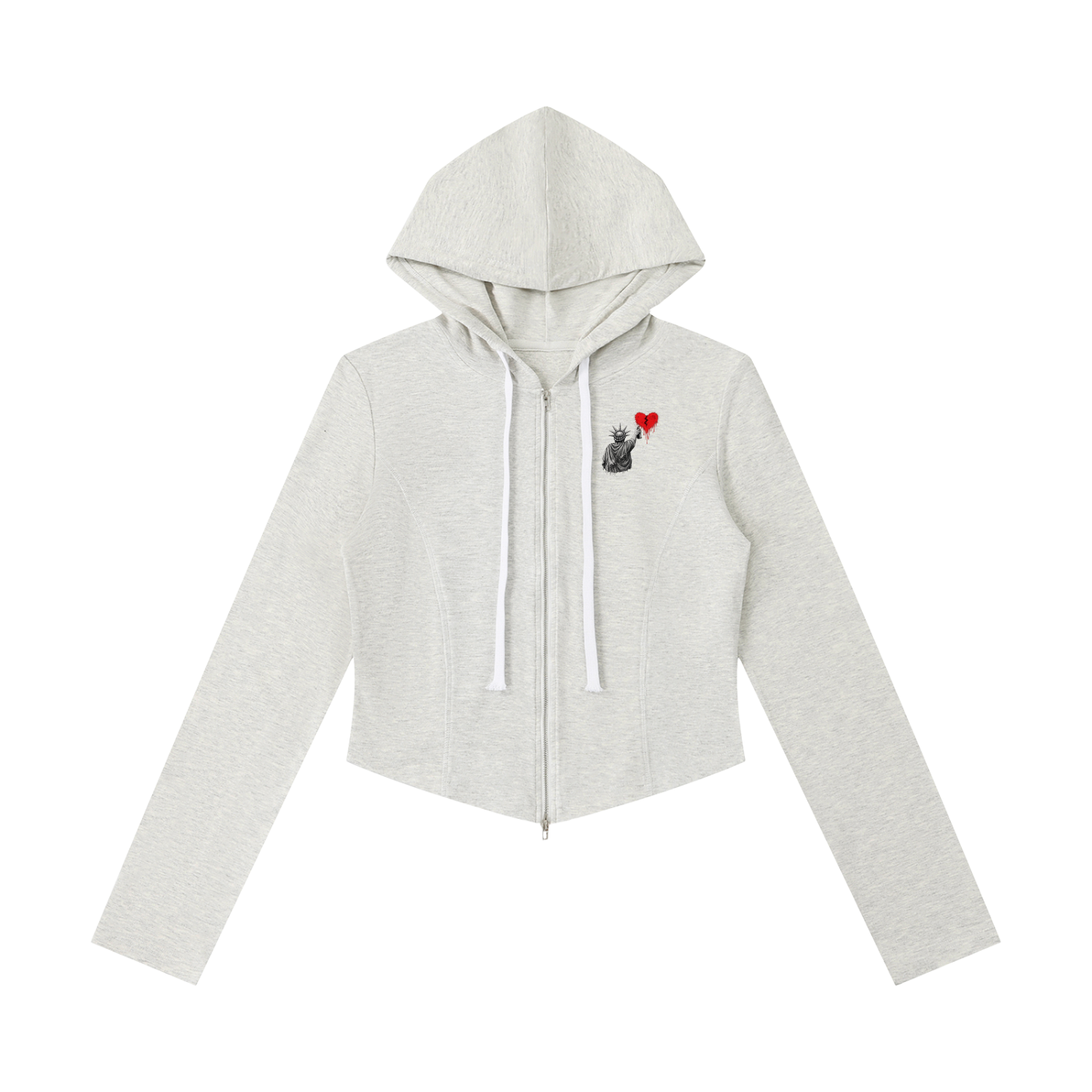 Women's Slim Cropped Full Zip Hoodie Liberty