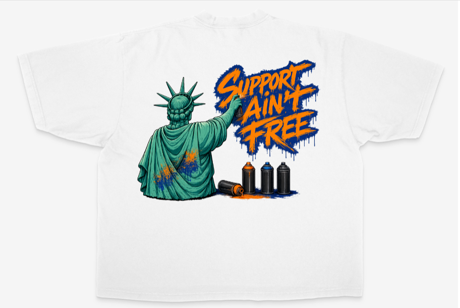 Garment Dyed Drop Shoulder Knicks Inspired Oversized Tee (Back)