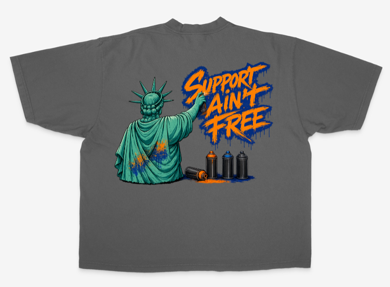 Garment Dyed Drop Shoulder Knicks Inspired Oversized Tee (Back)