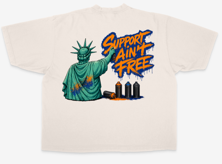 Garment Dyed Drop Shoulder Knicks Inspired Oversized Tee (Back)