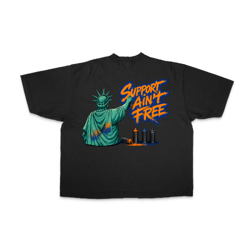 Garment Dyed Drop Shoulder Knicks Inspired Oversized Tee (Back)