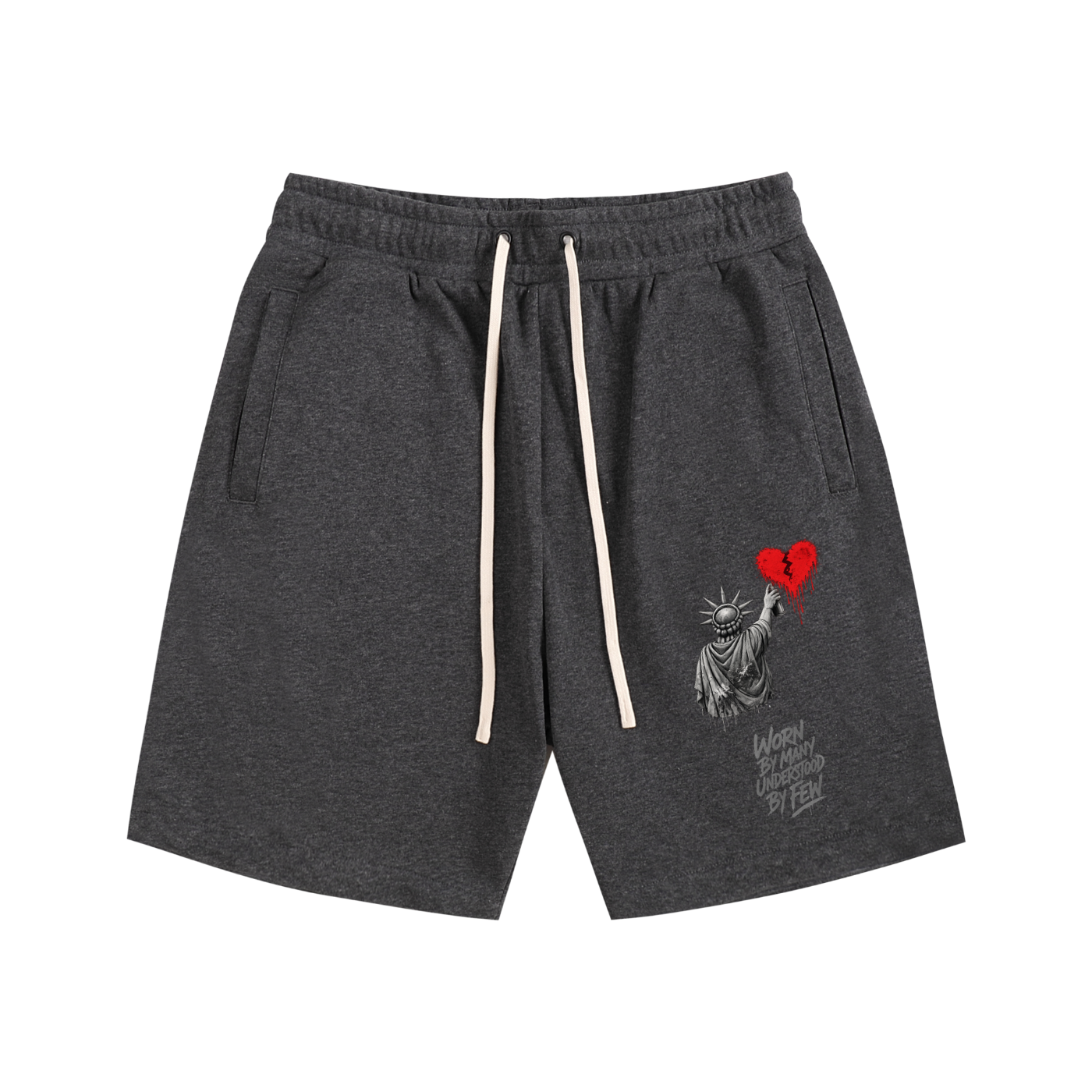 Essential Cotton Shorts Liberty Worn By Many Understood By Few Grey