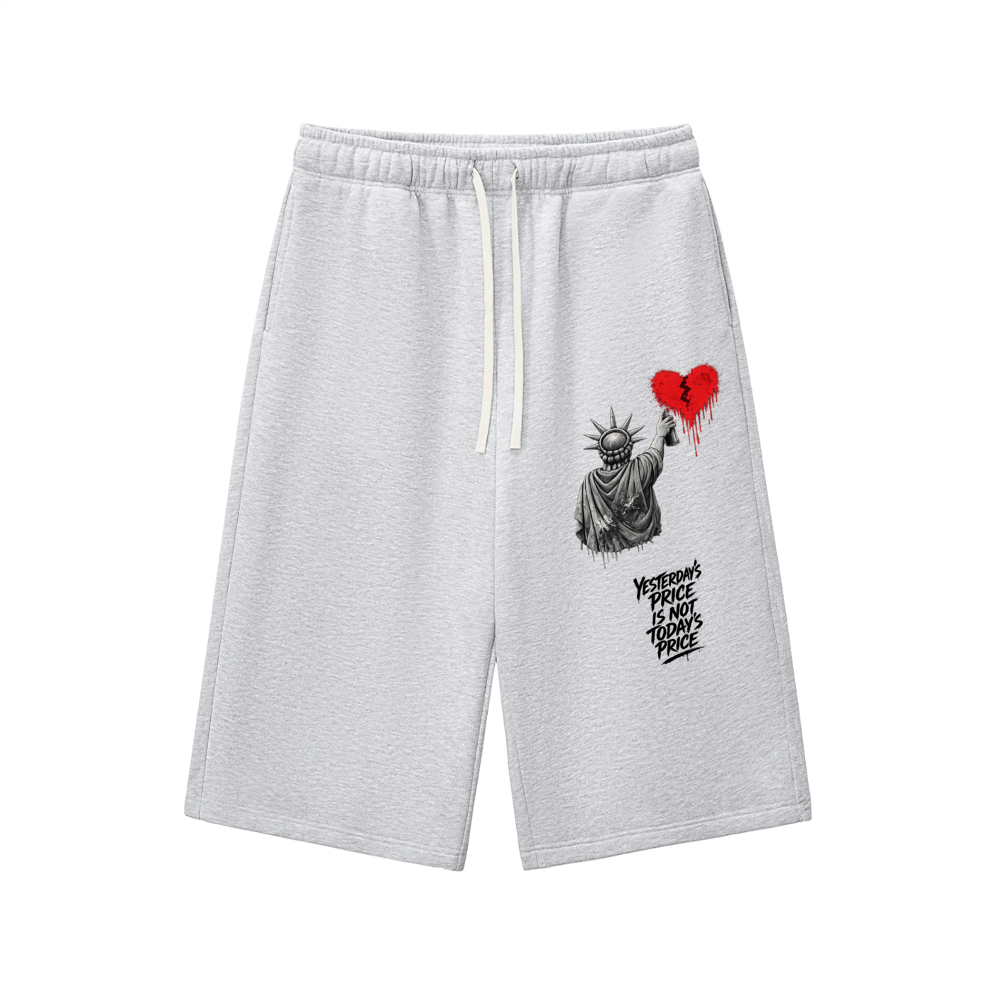 Relaxed Drawstring Three-quarter Sweatpants Liberty Yesterday’s Price Isn’t Todays Price Black