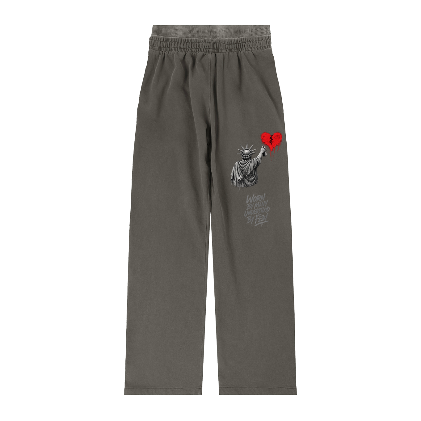 Vintage Washed Waist Pants Liberty Worn By Many Understood By Few Grey