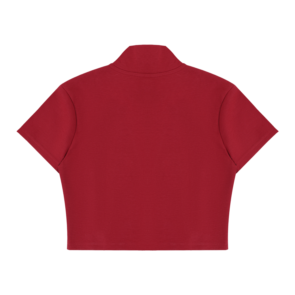 Women's Cropped Full Zip Short Sleeve T-Shirt Liberty