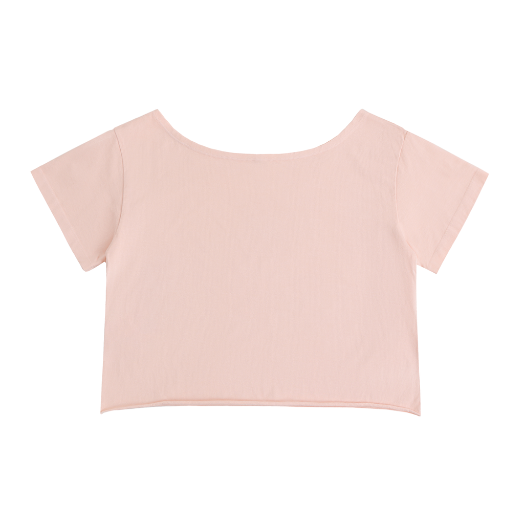 Off-Shoulder Rolled Hem Cotton T-Shirt Liberty