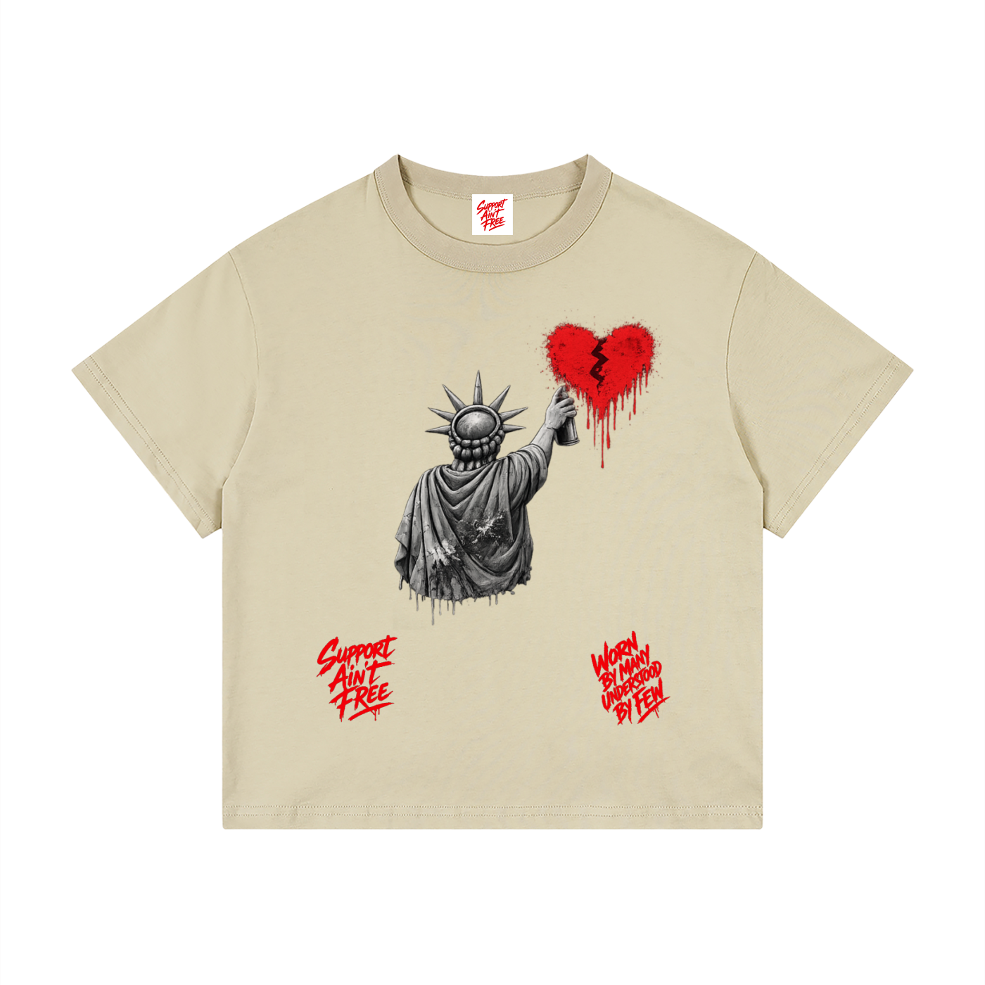 Kid's Loose Fit Drop Shoulder T-Shirt New Red