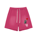 Sun Fade Raw Edge Cotton Shorts Liberty Support Ain’t Free White