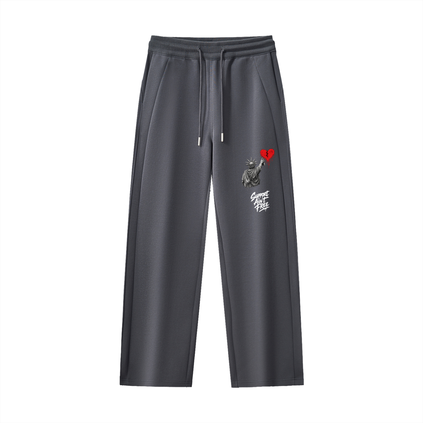 Essential Drawstring Straight-Leg Sweatpants Liberty Support Ain’t Free White