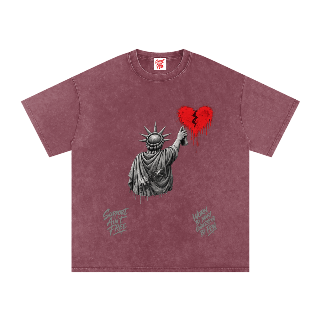 Snow Washed Oversized Cotton T-Shirt New Grey