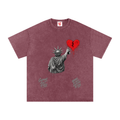 Snow Washed Oversized Cotton T-Shirt New Grey