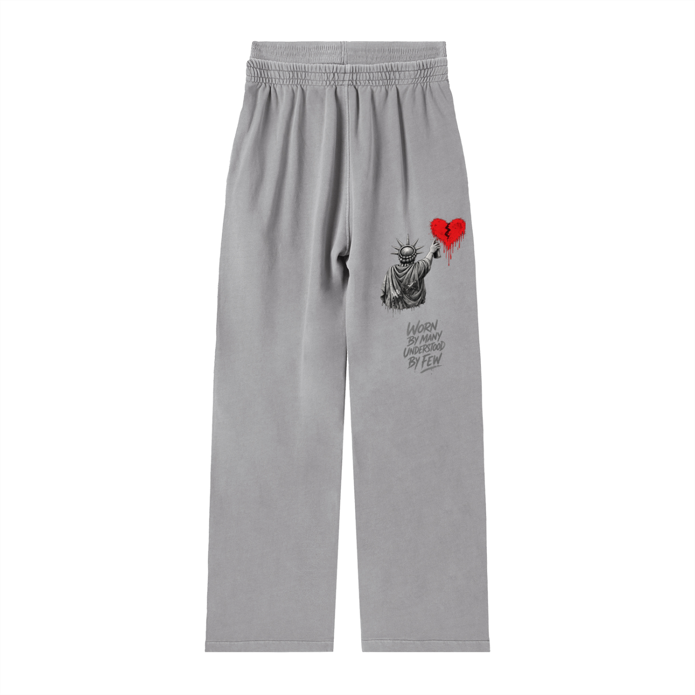 Vintage Washed Waist Pants Liberty Worn By Many Understood By Few Grey