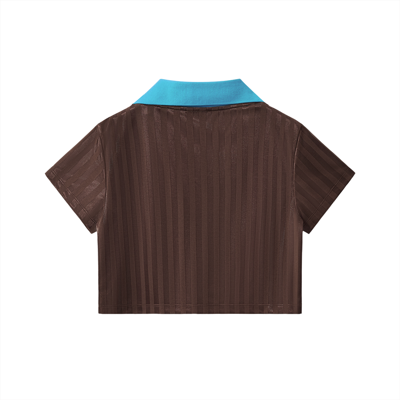Contrast Collar Striped Cropped Jersey Liberty