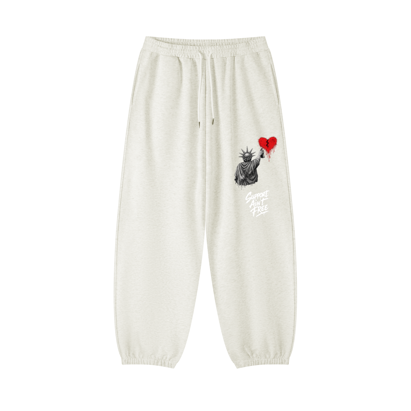 Essential Jogged Sweatpants Liberty Support Ain’t Free White